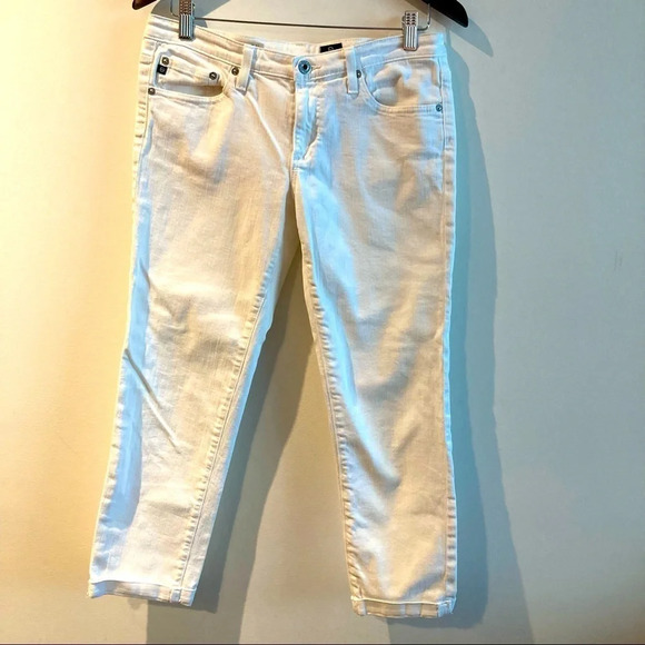 AG Sz 30R The Stilt Cigarette Roll Up White Jeans - Picture 2 of 10